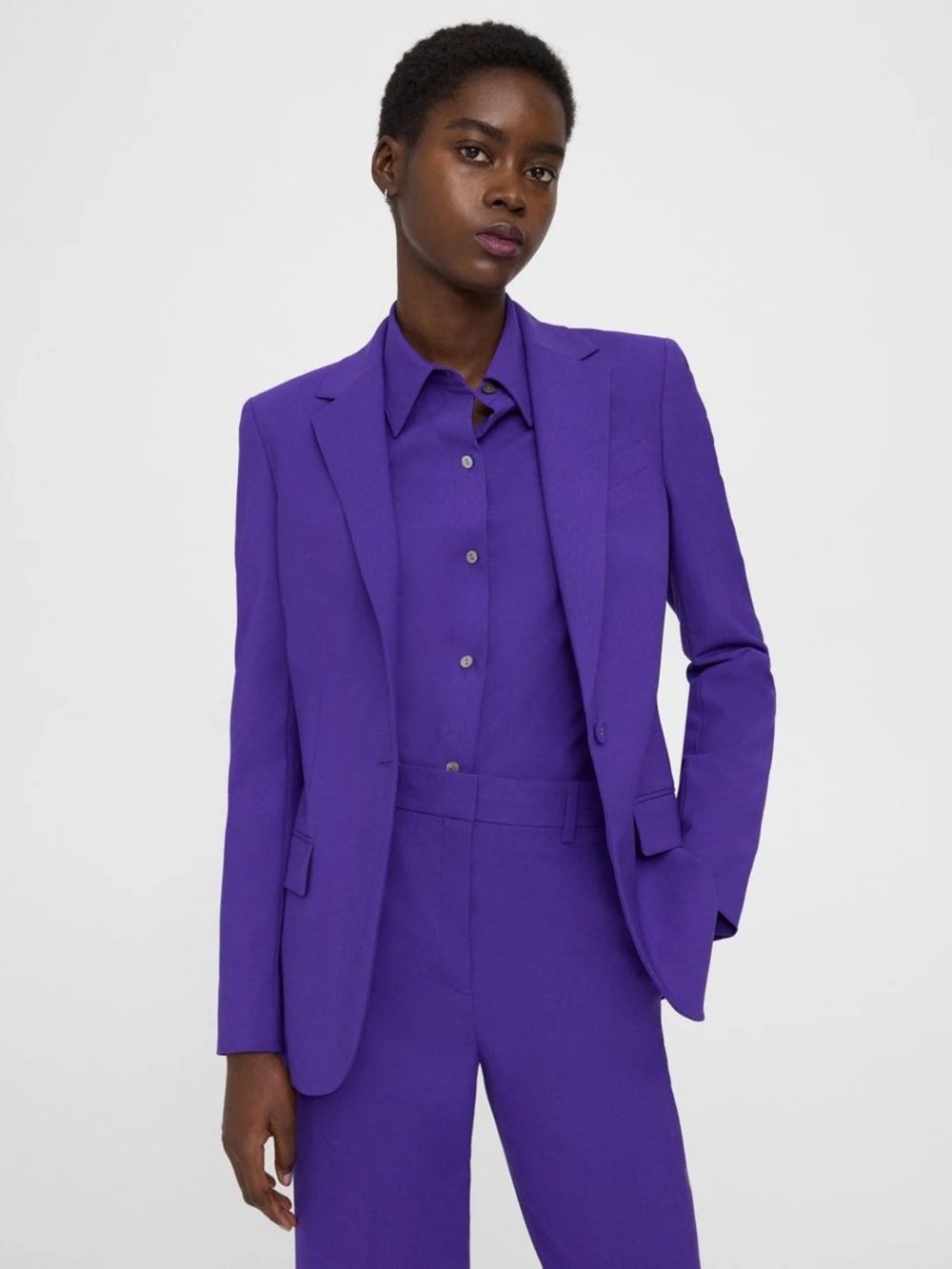 Theory Etiennette Wool Blazer in Blue Iris